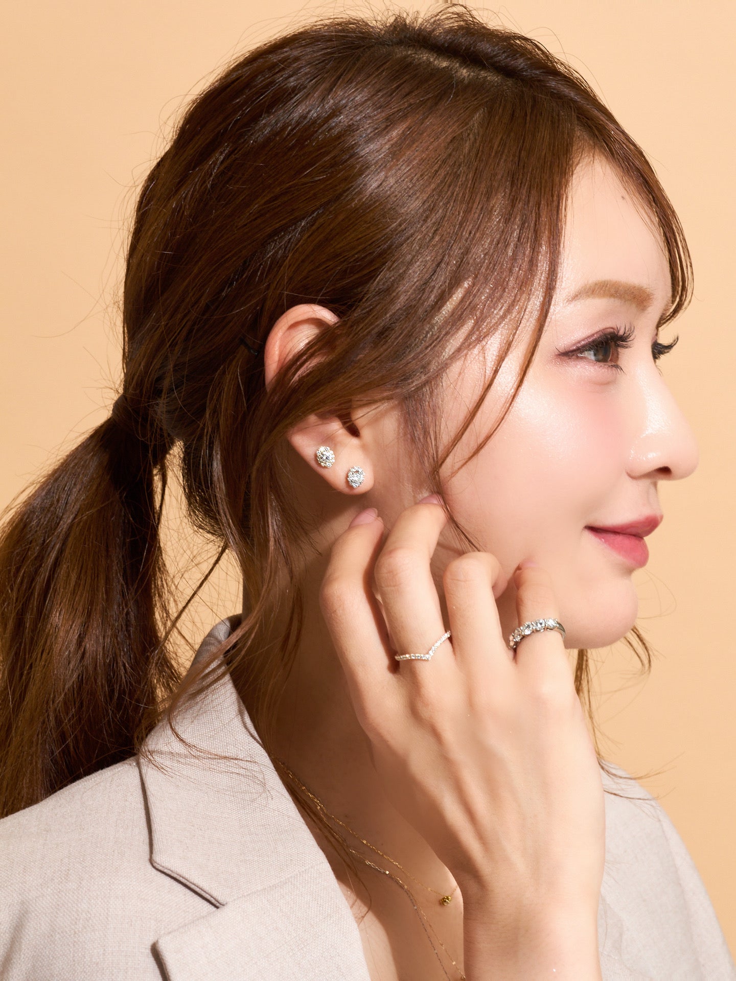 ダイヤモンド ブーケ ピアス
